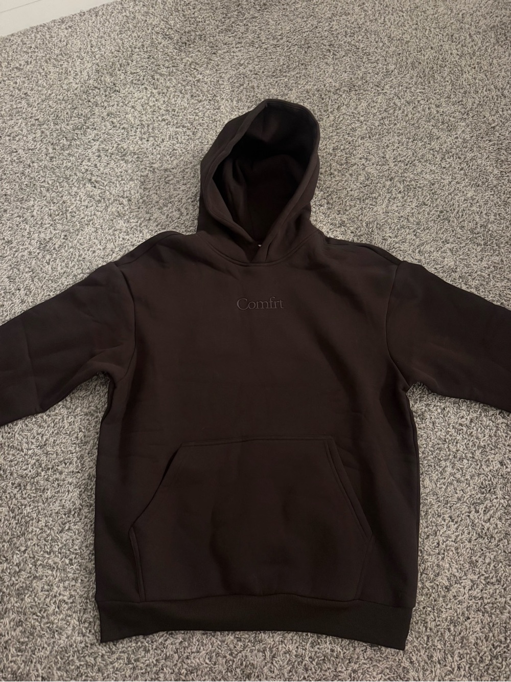 Comfort Embroidered Black Hoodie Sweatshirt